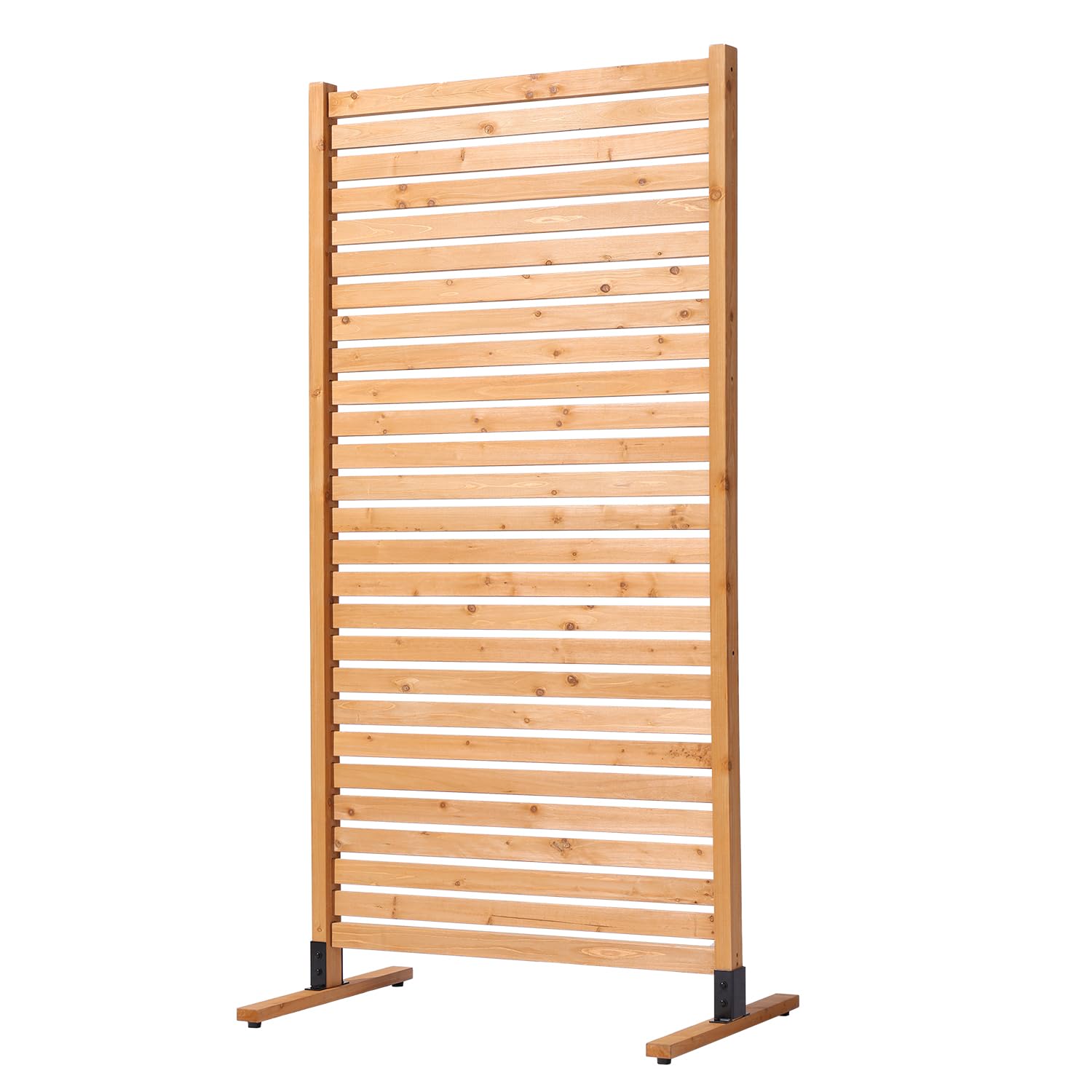 VEVOR Drewniana ochrona przed wzrokiem, 91 cm szer. x 193 cm wys., wolnostojący panel prywatności z drewna, ze stojakiem, dekoracyjna osłona prywatności na taras, na balkon, patio, trawnik, ogród