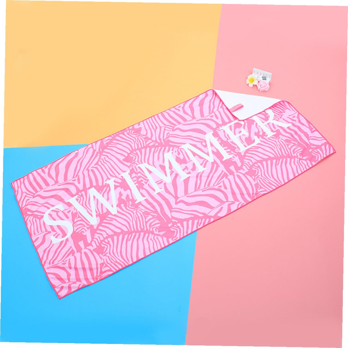 PRETYZOOM 3 Pz telo mare arazzo da spiaggia arredamento estivo asciugamano portatile asciugamano palestra gym towel asciugamani da spiaggia teli mare in microfibra fibra superfine rosa