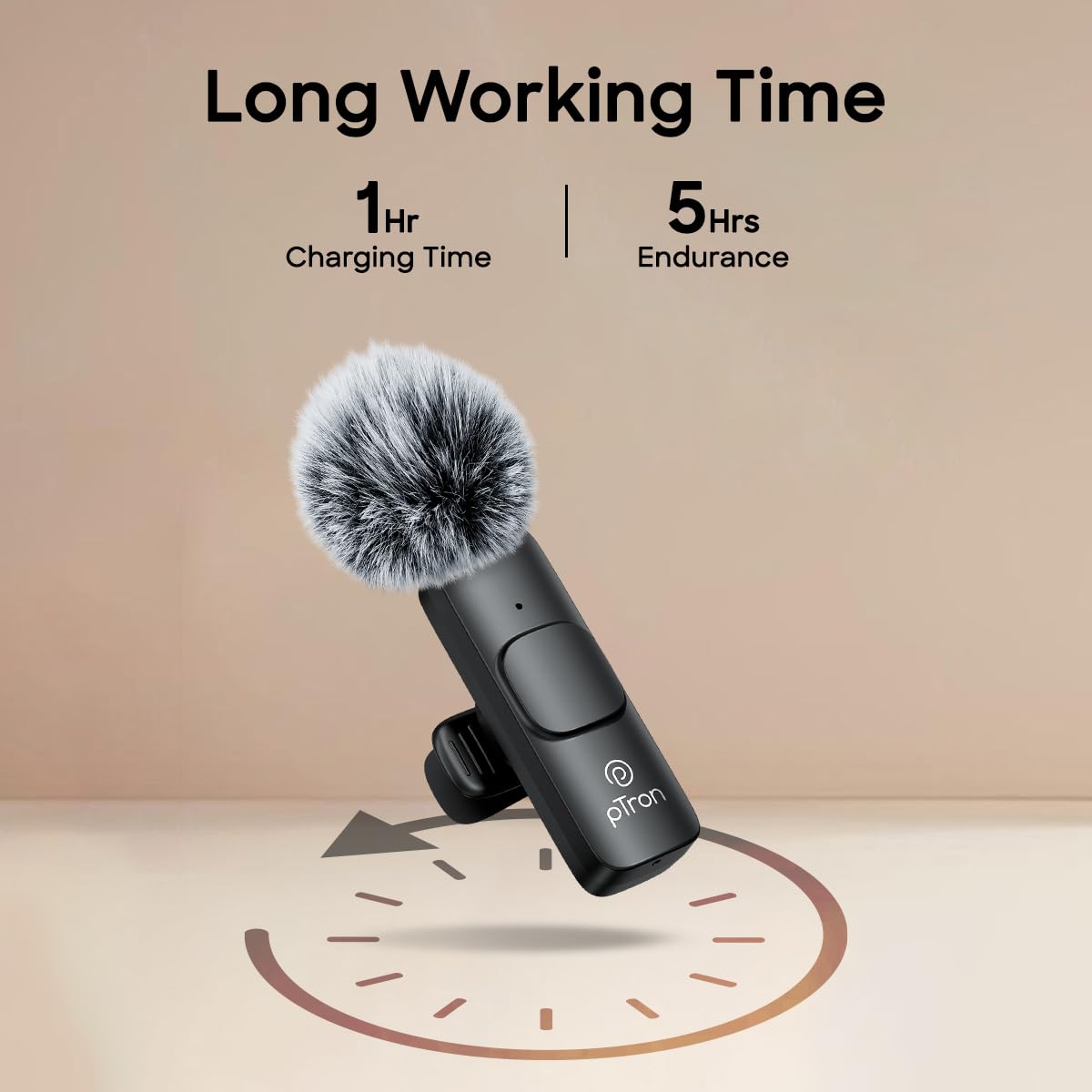 pTron Wireless Microphone - 25m Range, Noise Cancellation -9