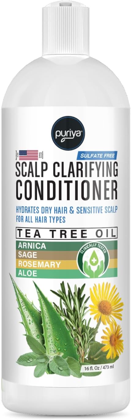 Best Anti Dandruff Hair Conditioner 16 oz with Tea Tree for Dry, Itchy, Psoriasis Scalp. Deep Conditioner Treatment. Safe for Color Treated, Damaged Hair. Ideal for Men, Women Daily Use. Sulfate Free