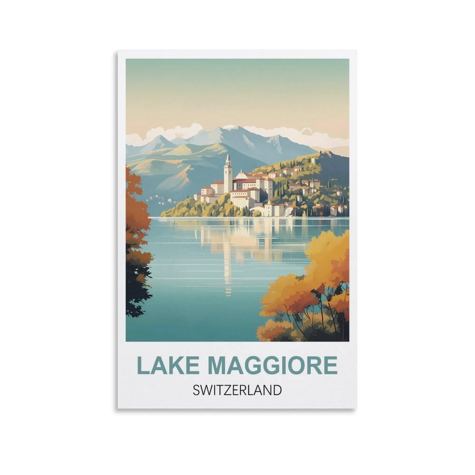 Nprzm A420 Tin Signs Retro Lake Maggiore Switzerland Tin Sign Plaque Poster Wall Art Decoration For Cafe Bar Restaurant Pub 20X30cm