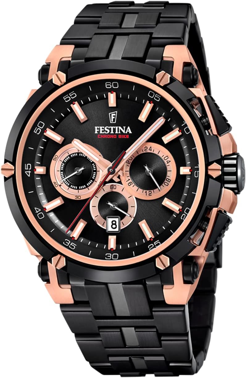 Festina Men’s Special Editions F20329-1F57 Black Stainless-Steel Quartz Dress Watch  Amazonで販売中