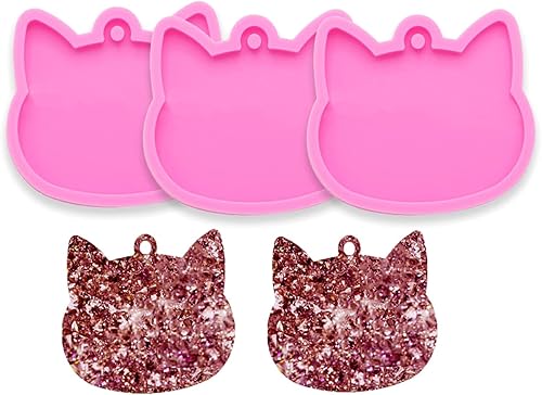 Miniatura 8 de AMZTOART 3 moldes de silicona de resina de corazón mini súper brillante, molde de llavero para manualidades, resina epoxi, molde de dijes de arte