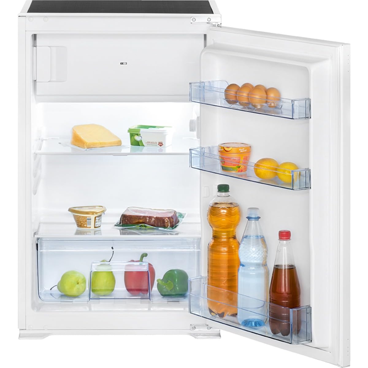 Bomann® Einbaukühlschrank mit Gefrierfach | Kühlschrank Einbau 118L mit 2 Ablagen | Einbaukühlschrank mit Abtauautomatik & Schlepptürausführung | wechselbarer Türanschlag | KSE 7810