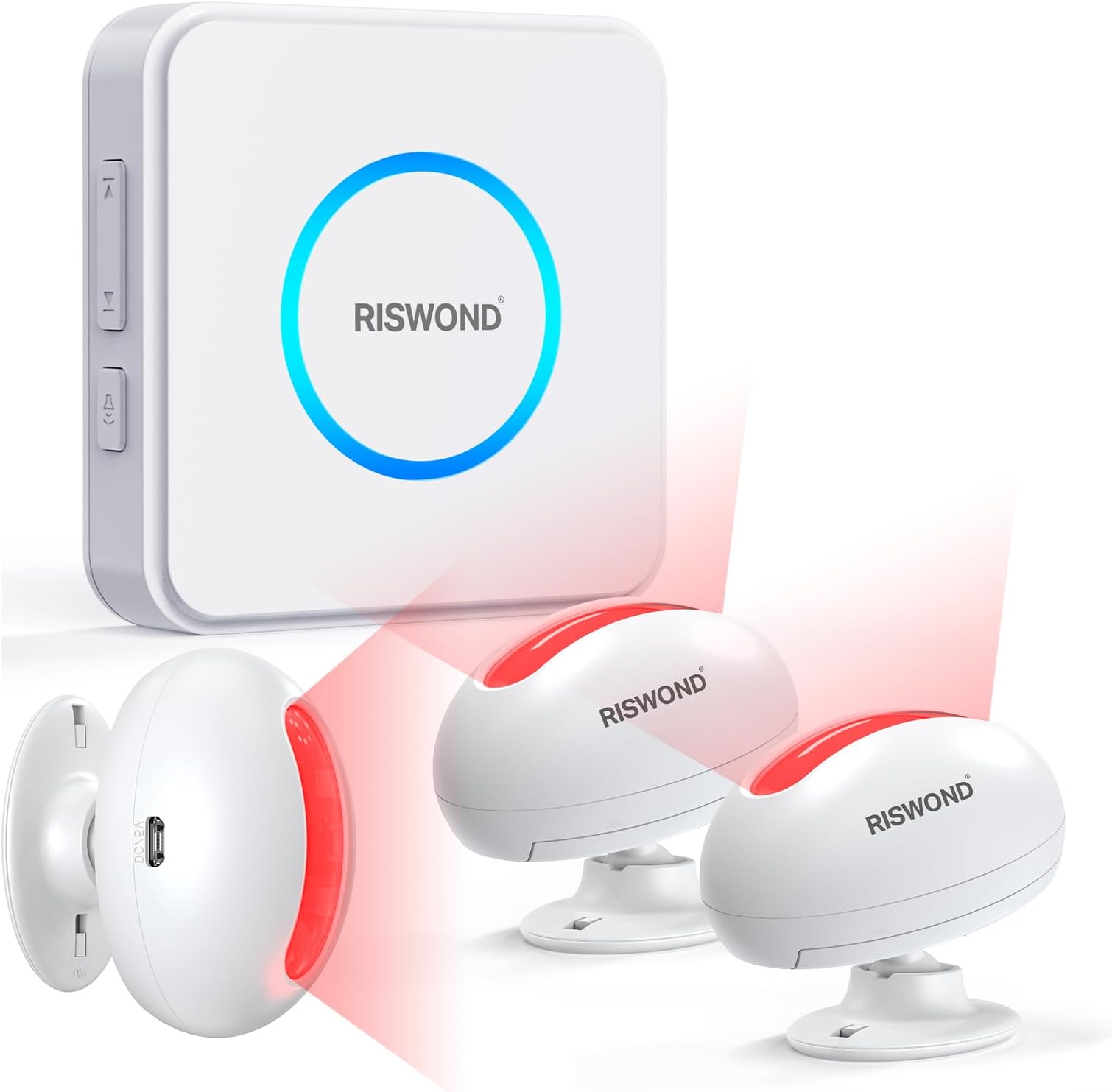Motion Sensor Door Chime, Wireless Motion Detector Alarm Indoor, Business Entry Alert Bell with Buzzer, Doorbell for Home/Garage Door/Store, USB/Battery Powered ,1 Receiver +3 Sensors