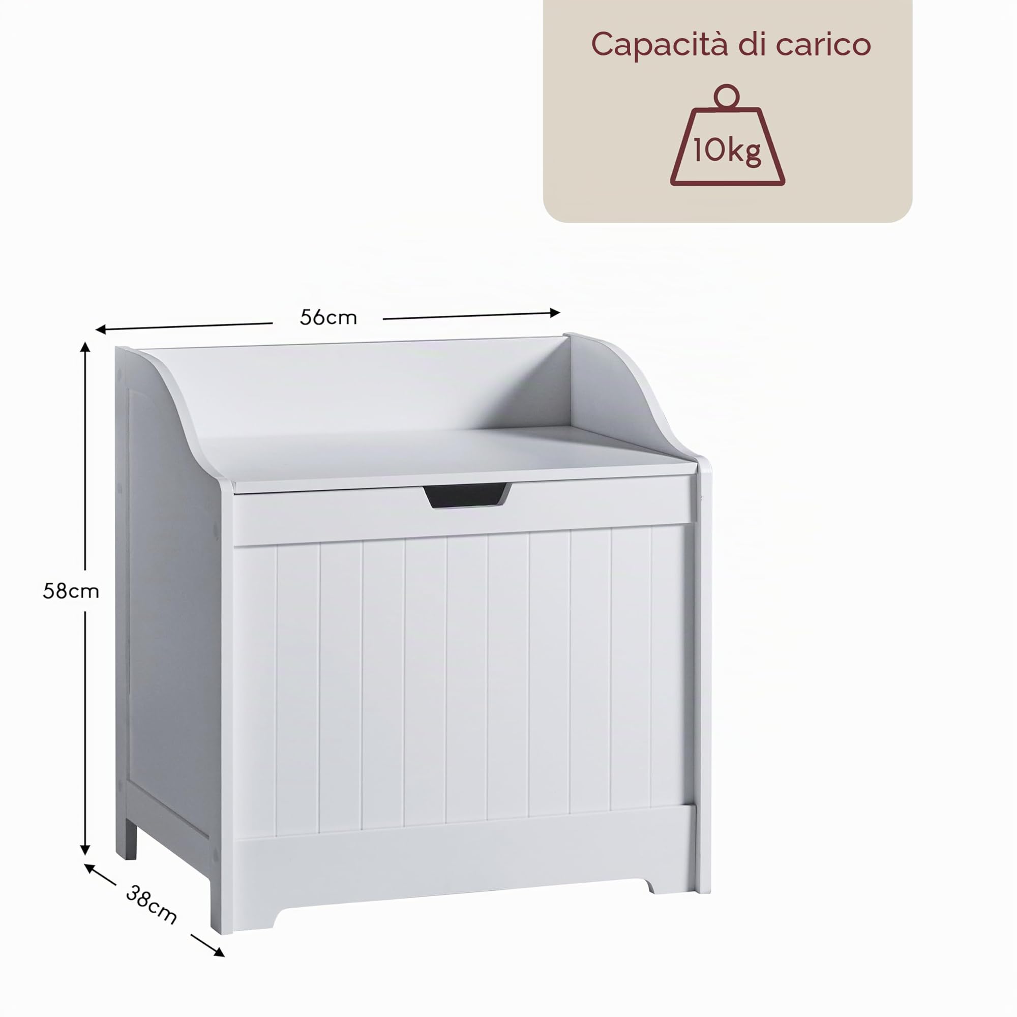 Home Discount Priano Armadio Bagno, armadietto cassettiera pattumiera in Legno per Biancheria, Bianco