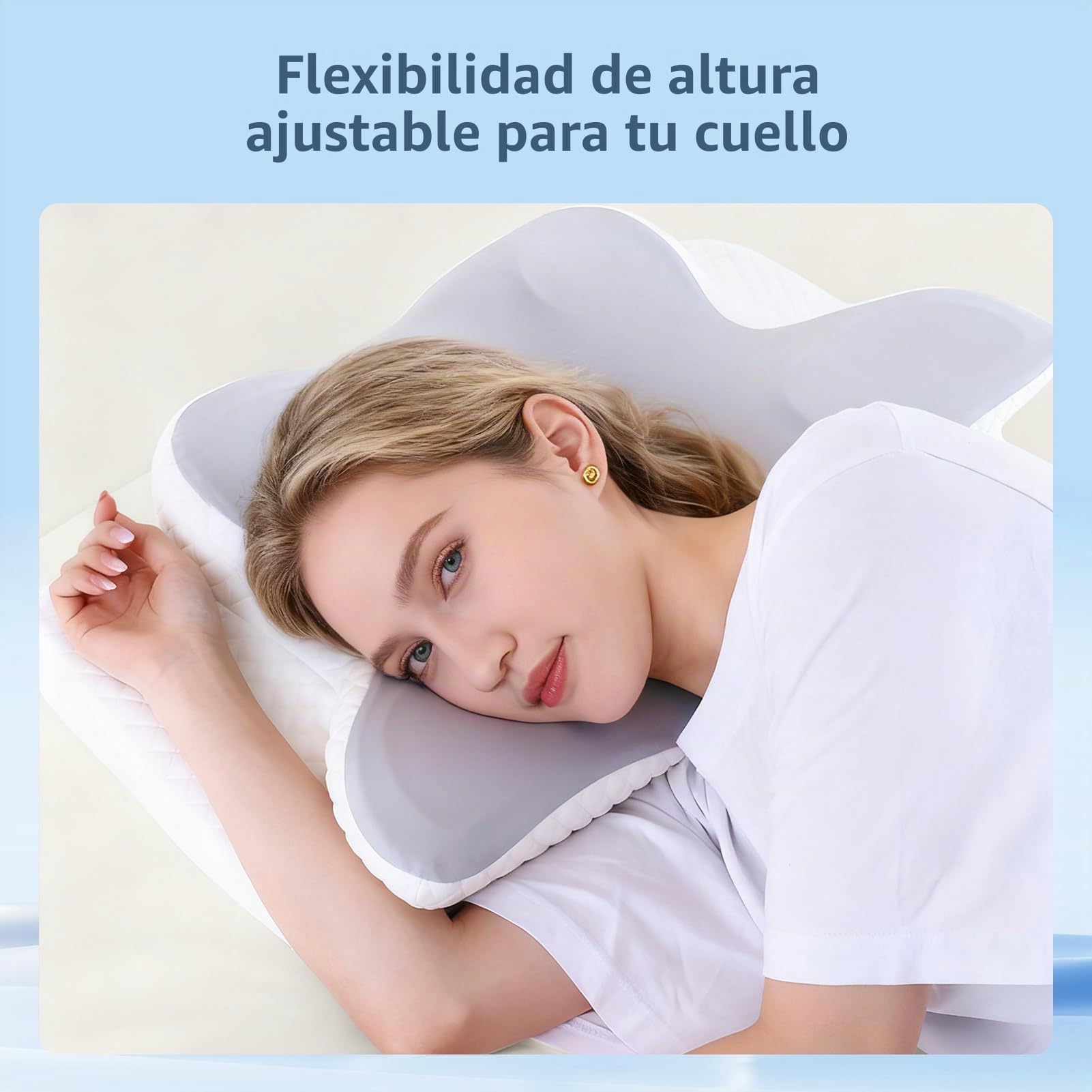 2 en 1 Almohada Cervicales y Cuello, Almohada de Espuma Viscoelástica, Almohada Cervical, Diseño Mariposa, Puede Aliviar el Dolor de Cuello, para Soporte de Cabeza Cuello Hombro