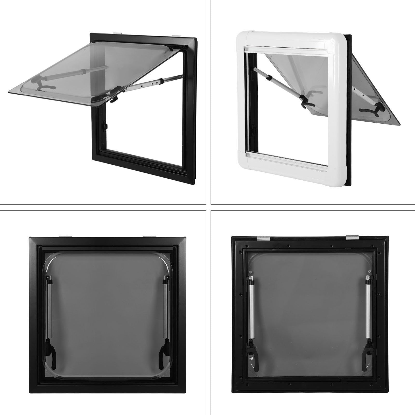 RV Push Out Window 20x20in Aluminum Frame 75° Opening