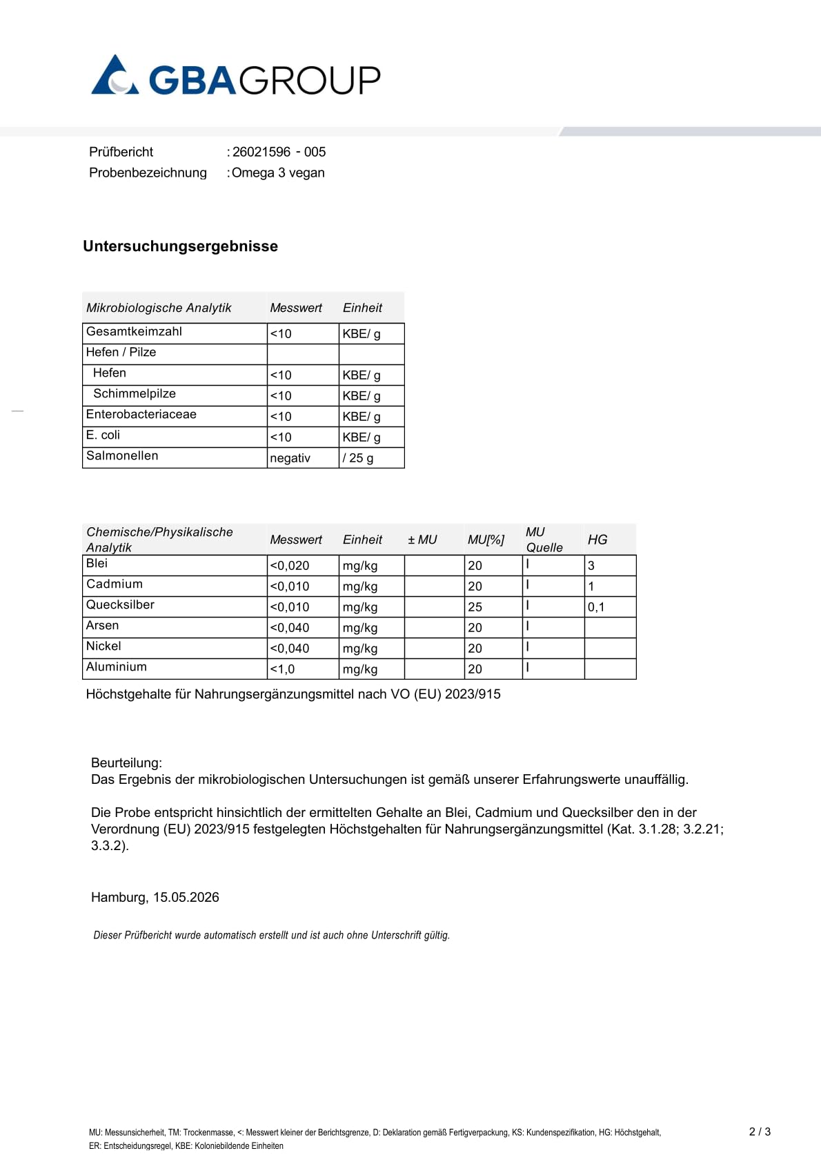 mother+ Omega-3 vegan Mono – Hochwertiges Omega-3 aus Algenöl/Mit DHA & EPA für Schwangerschaft, Stillzeit & Mama-Gesundheit / 100% vegan & nachhaltig