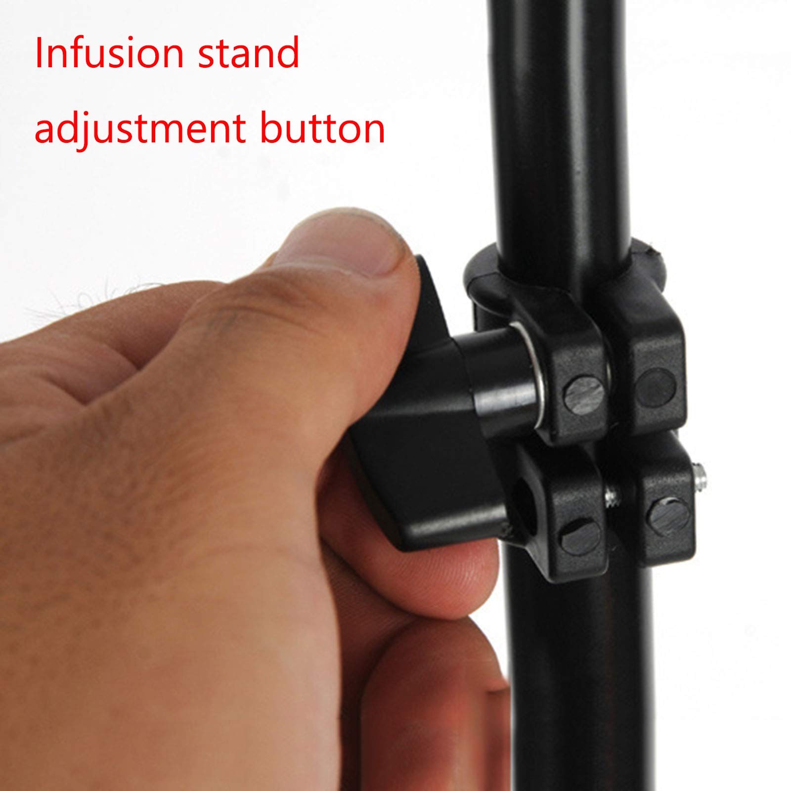 Stojak na kroplówkę, medyczny stojak na infuzję, stal nierdzewna, skalowalny i składany z 4 hakami, do opieki domowej dla osób starszych, szpitala dla zwierząt i salonu piękności