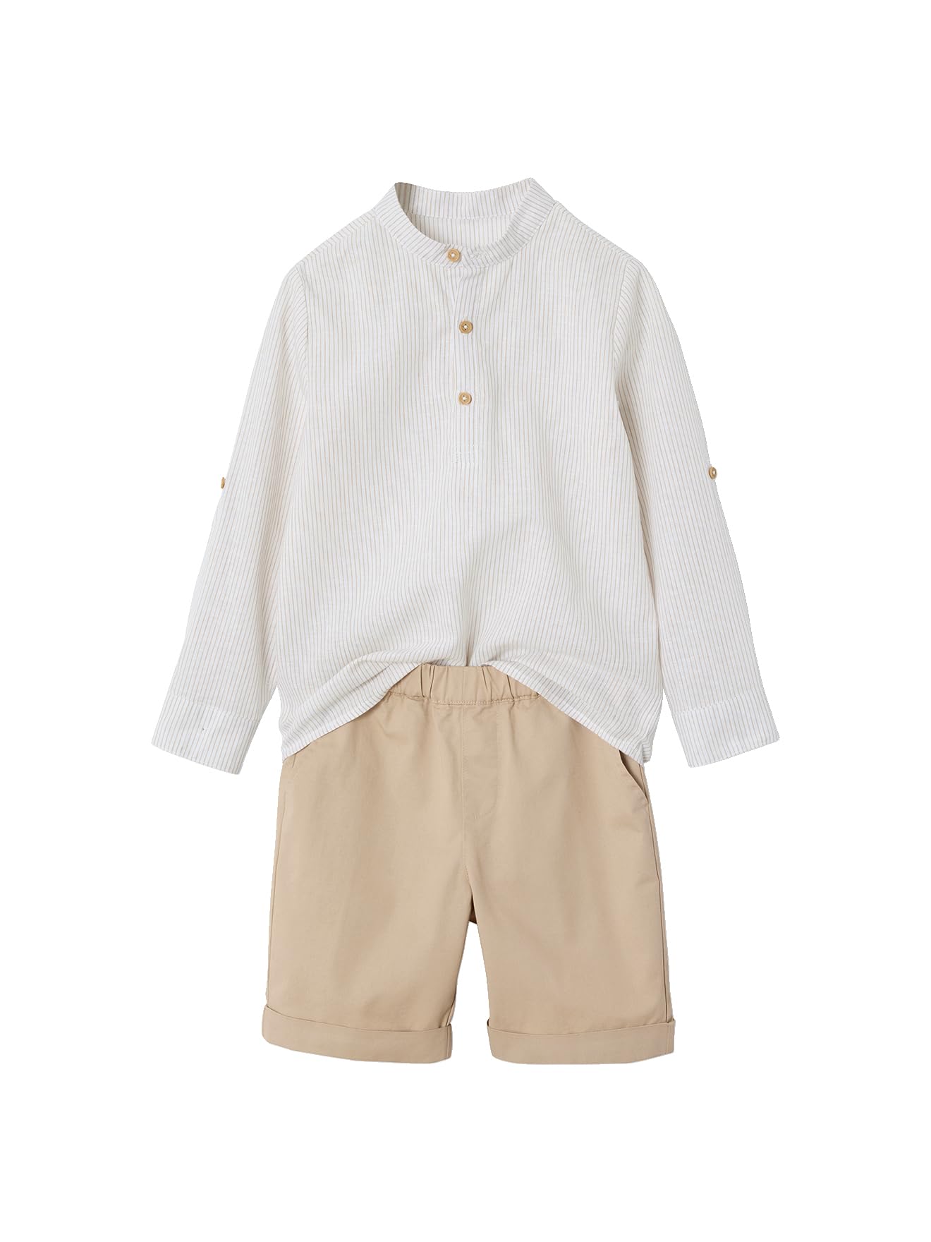 VERTBAUDET Ensemble céremonie Chemise col Mao et Short garçon