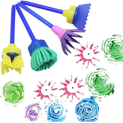 Brille Bee Foam Painting Brushes 4pcs