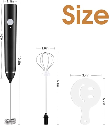Miniatura 7 de Espumador de leche con USB recargable de 3 velocidades agitadores de café de acero inoxidable eléctricos mezclador de mano para bebidas de café