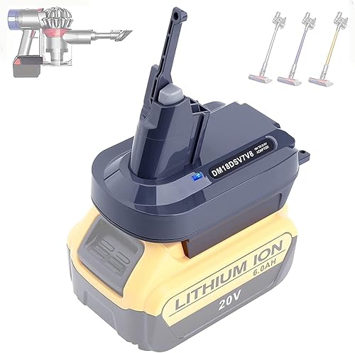 V7 V8 Adaptador de batería compatible con batería Dewalt de 20 V convertida a repuesto para Dyson V7 V8 Batería SV10 SV11 Series Animal Absolute