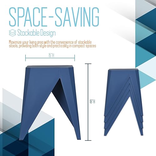 Miniatura 2 de InterSpaceLiving Zuho Taburete multiusos (2, gris azul)