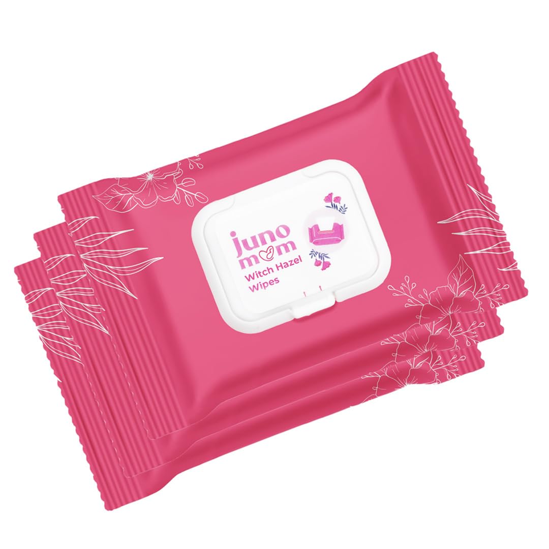 Juno Mom Witch-Hazel Wipes | 60 Pulls (Pack of 3) | Instant Cooling Wet Wipes | Infused with Aloe Vera & Witch Hazel Extracts | Refreshing & Skin-friendly | Paraben & Alcohol-Free