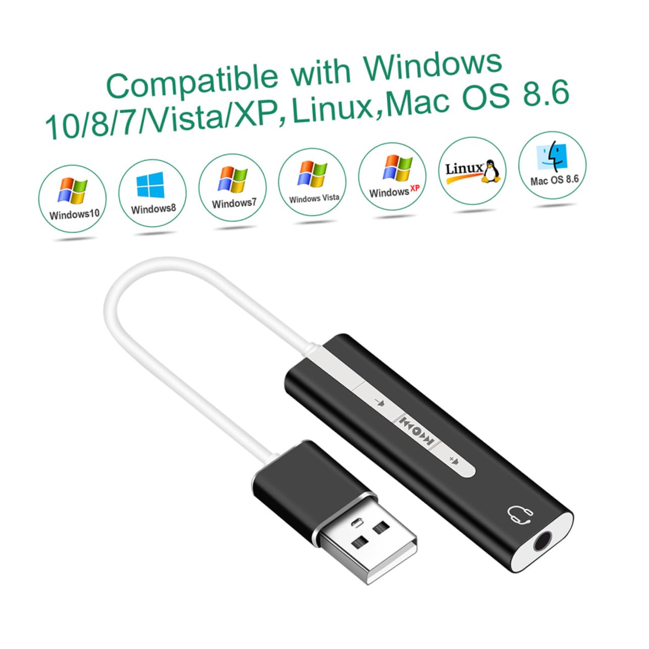 OSALADI 3pezzi Scheda Audio Usb Con Microfono e Cuffie Scheda Audio Esterna Per Computer Nera