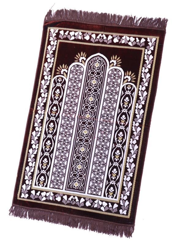 Buy ADIRNY Velvet Prayer Mat Musalla Janamaz for Namaz Muslim 44x28 ...