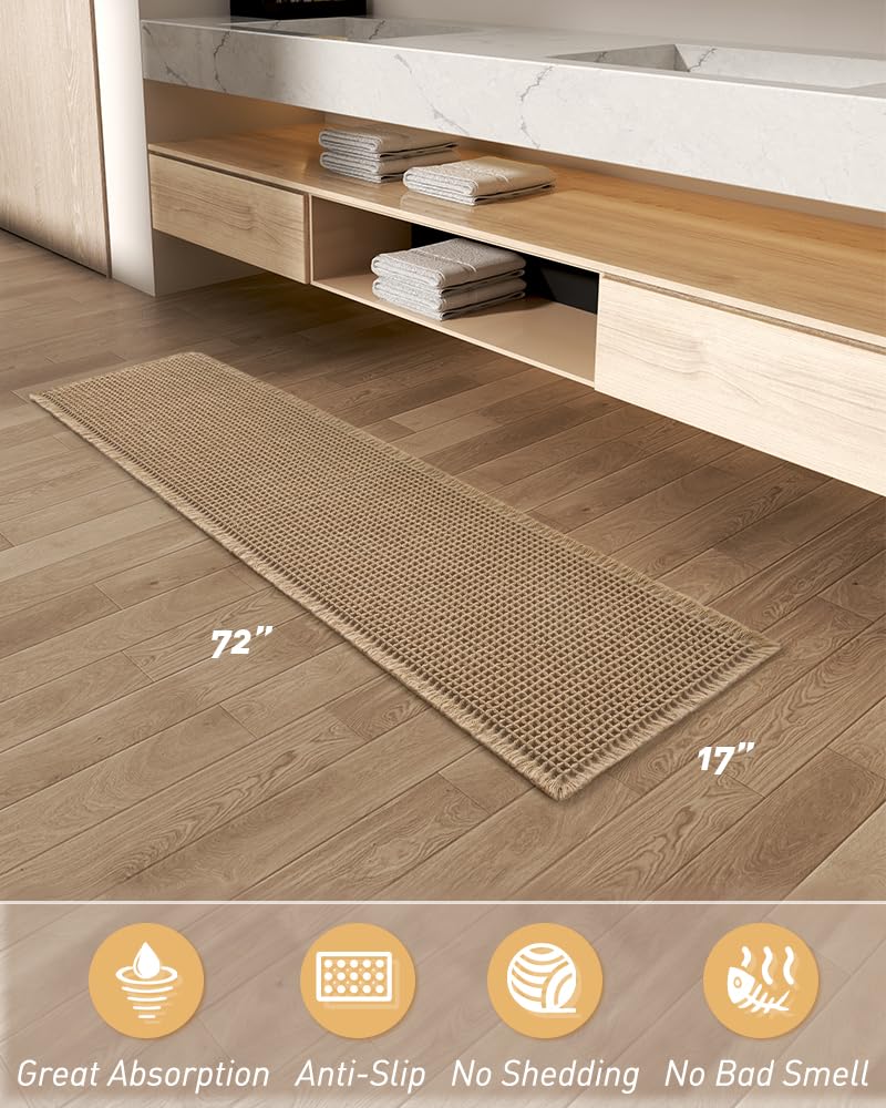 Amazon.com: AMOAMI Upgraded Waffle Runner Rug Super Absorbent Non