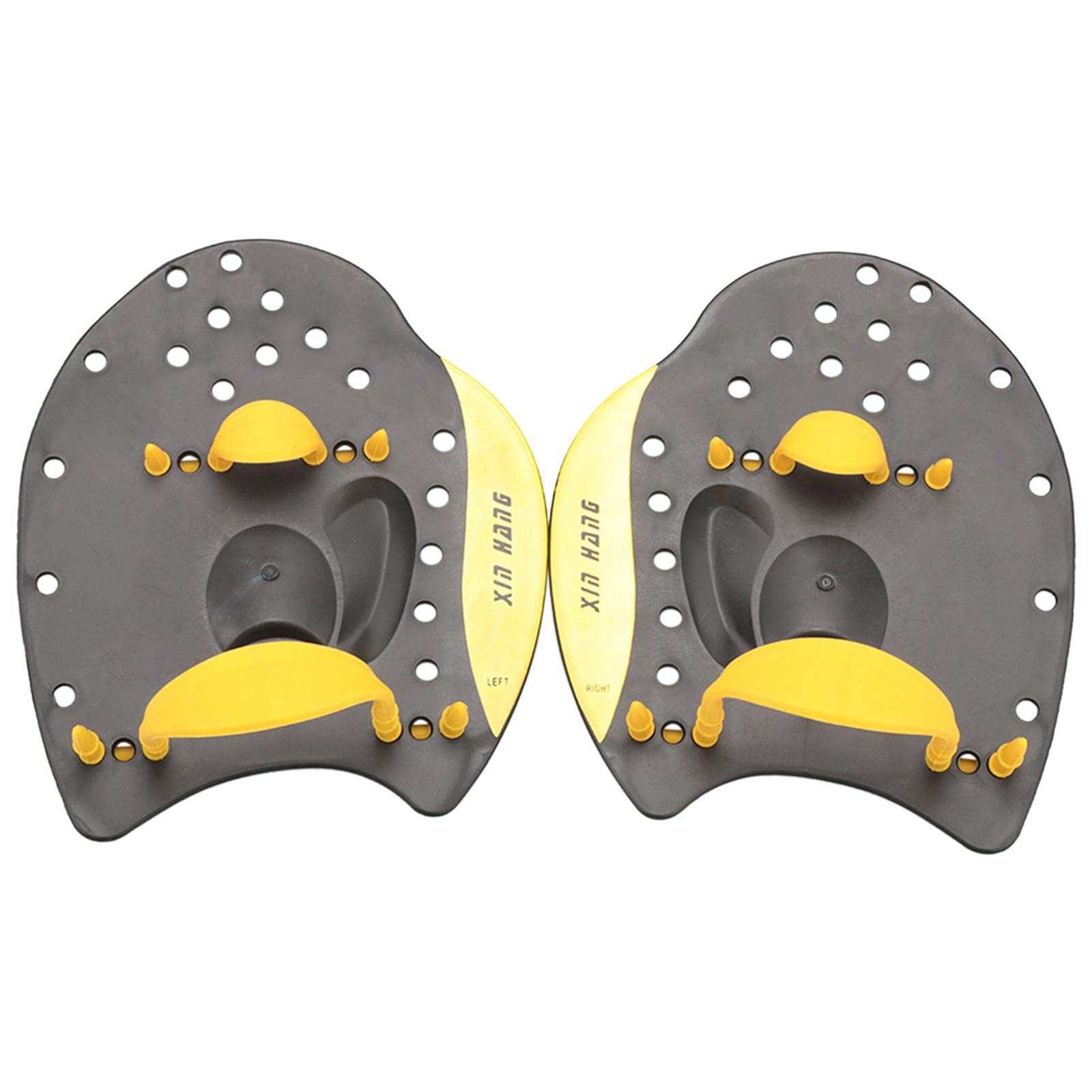 Lot de 5 pagaies plates professionnelles pour entraînement de natation Jaune Taille M