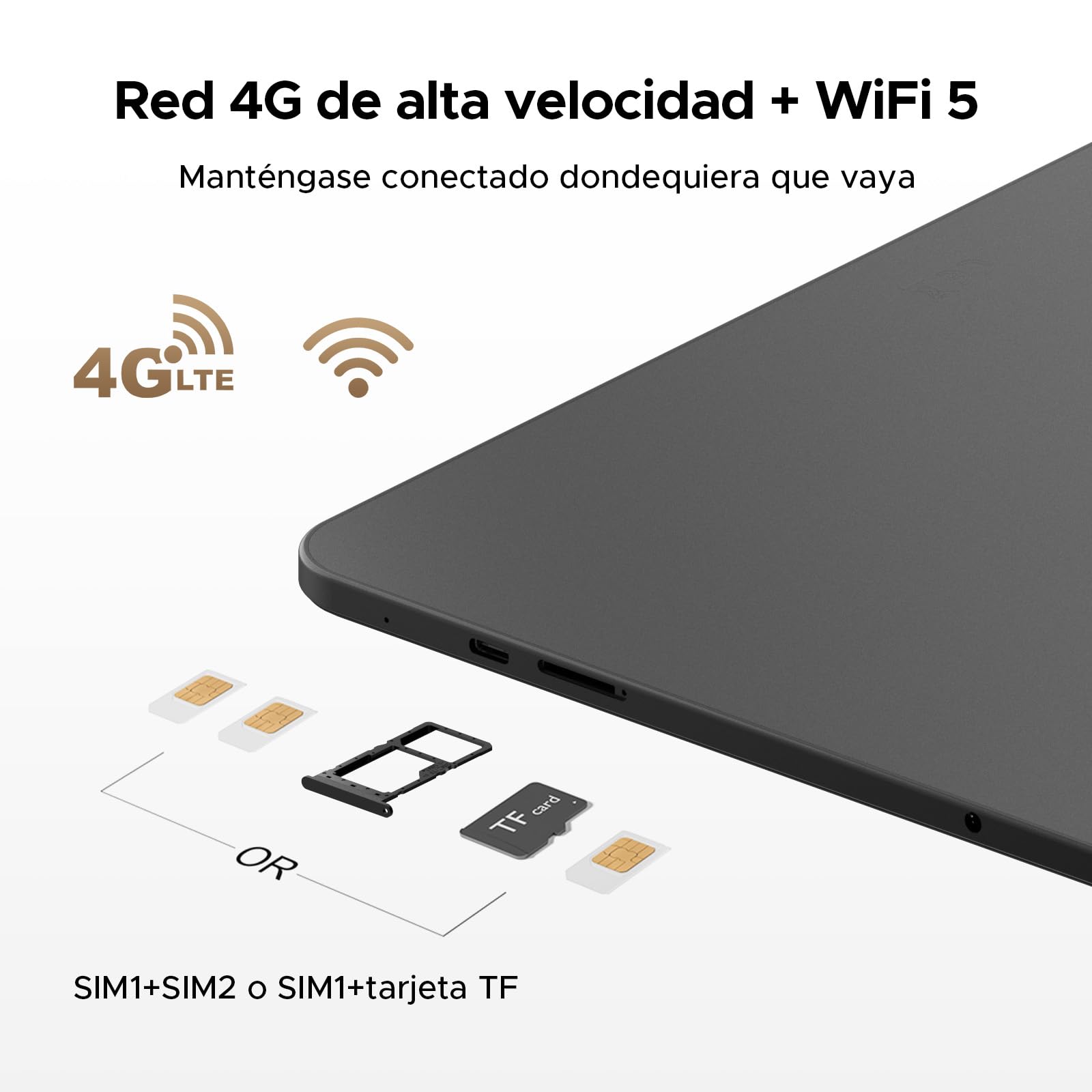P13 Pro Tablet 13.4 Pulgadas 120Hz Android 16, 48GB RAM + 256GB(TF 2TB) Tablet con Teclado y Lapiz, T7280 Octa-Core, 12000mAh/18W, 16MP+8MP, Gemini AI, Widevine L1, Face ID, Dual SIM 4G, Negro