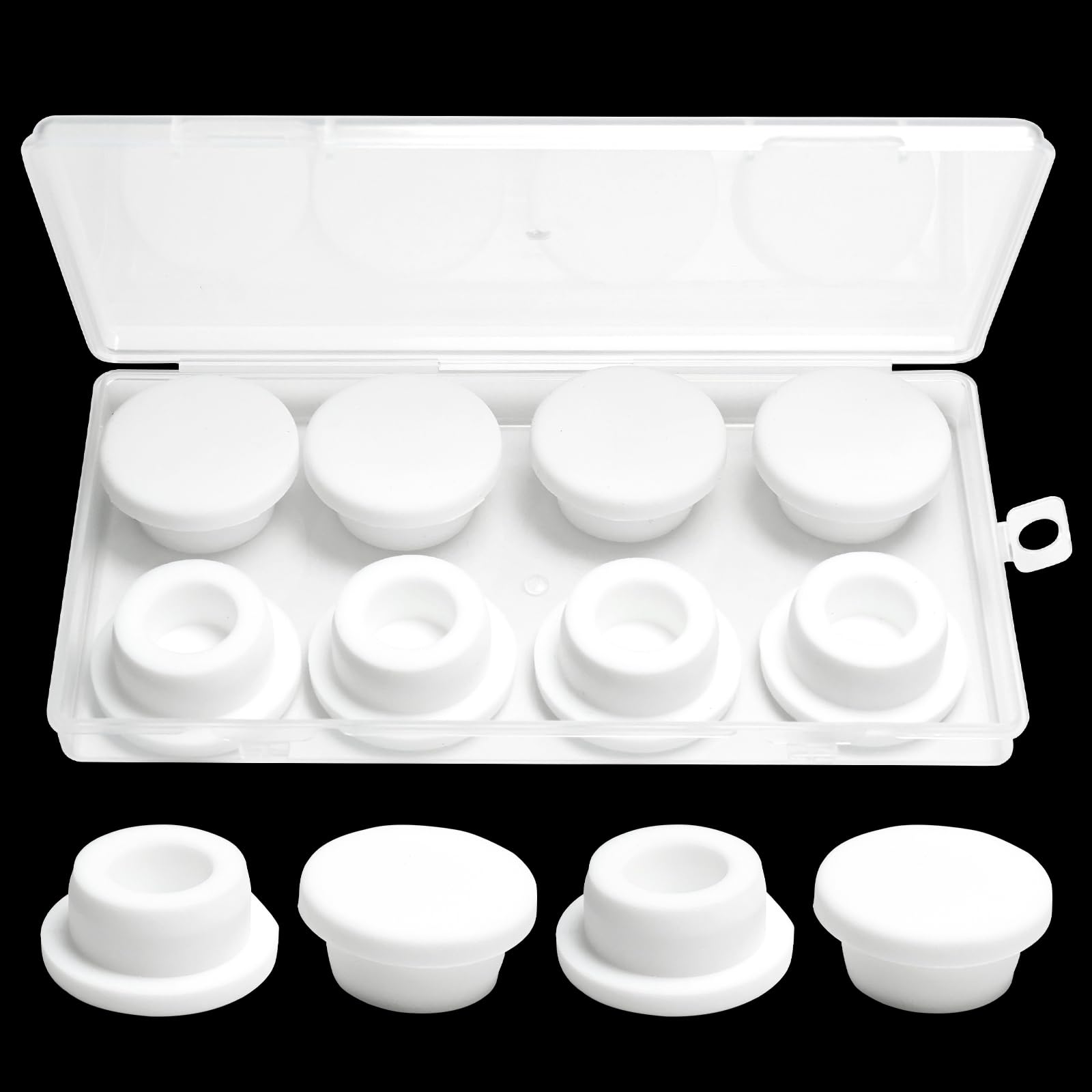 8 Pcs 24.5 mm/0 .97 in Silicone Rubber Plug for Round Holes