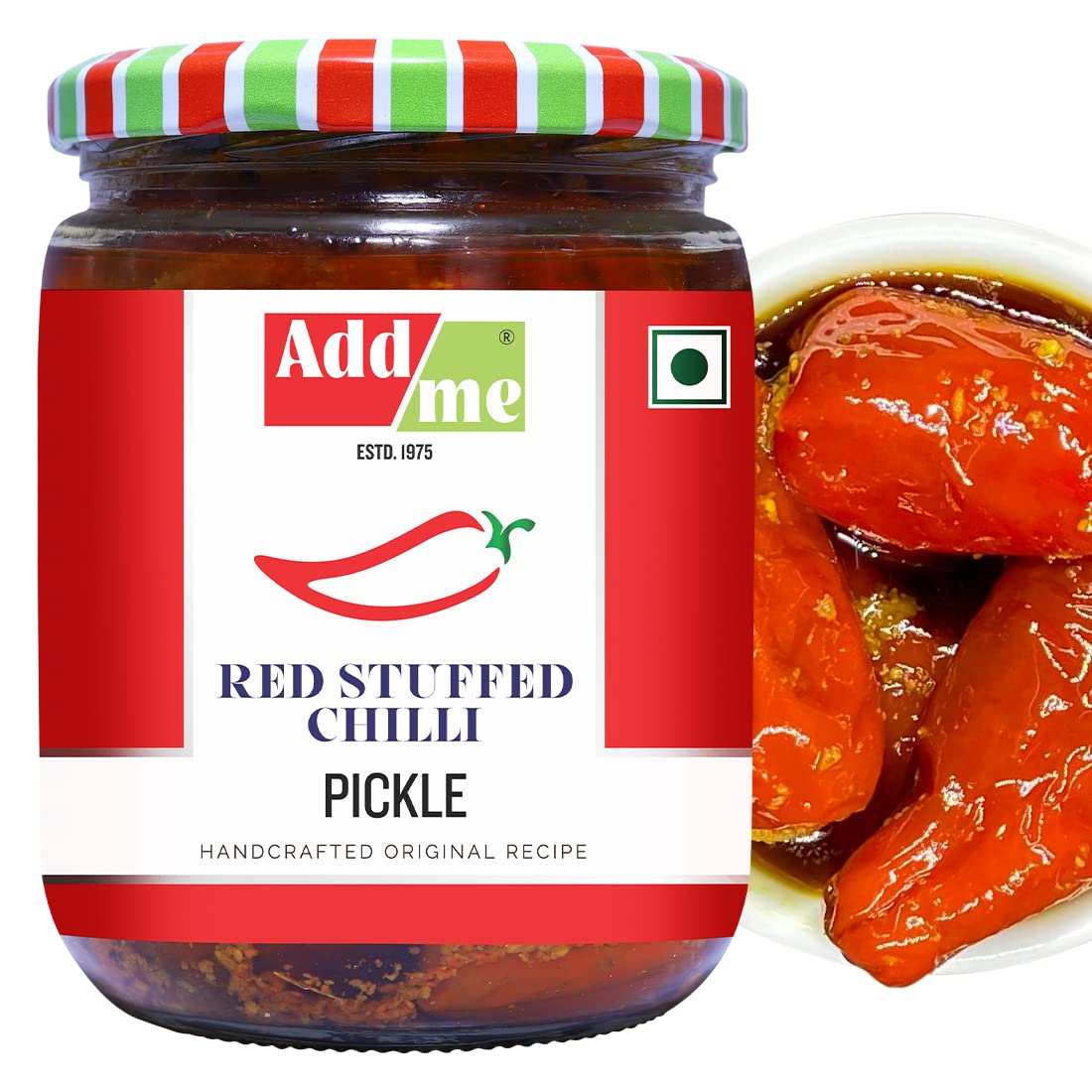 Add Me Home Made lal mirch ka Bharwa 500gm achar Red Stuffed Chilli Pickles in Mustard Oil Glass Pack (B09RWXXDQT) Amazon Price History, Amazon Price Tracker