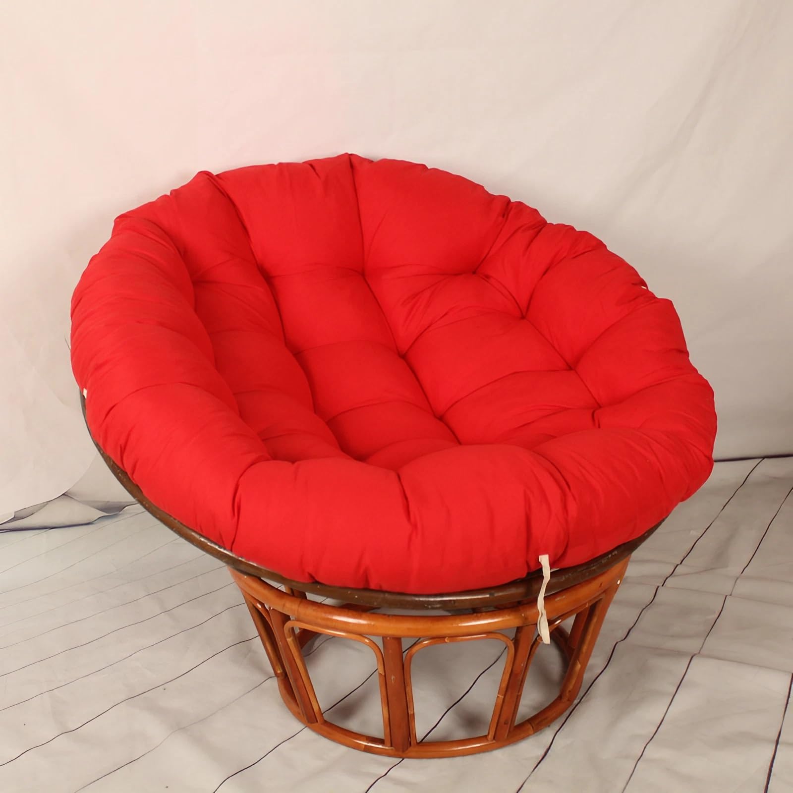 YHXAIQ Round Thickened Floor & Egg Chair Cushion - Polyester+Cotton Plush Comfort For Rocking/Hanging Chairs, Outdoor Garden & Indoor Sofa(Red,100 x 100 cm)