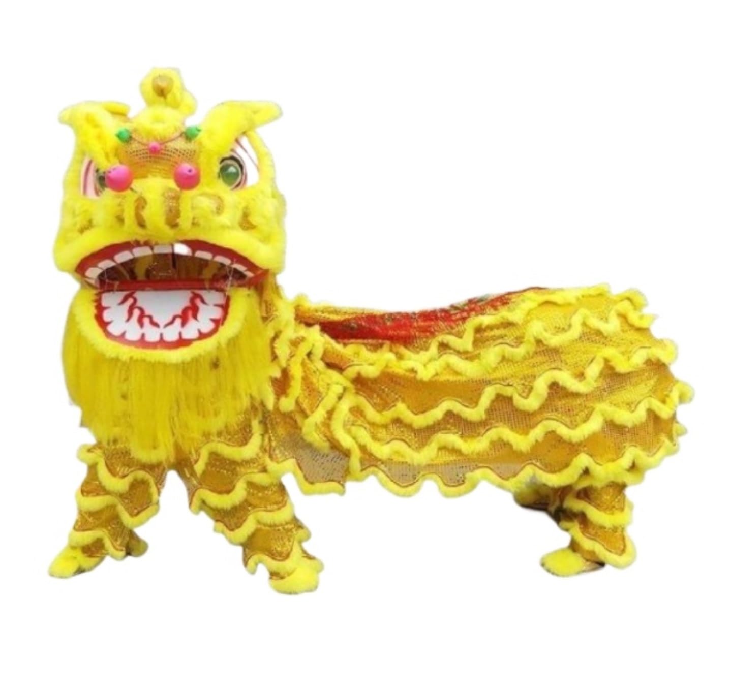 Krxsobnv Yellow Lion Dance Clothes, Mascot Lion Dance Set Performance Props Complete Dragon For New Year