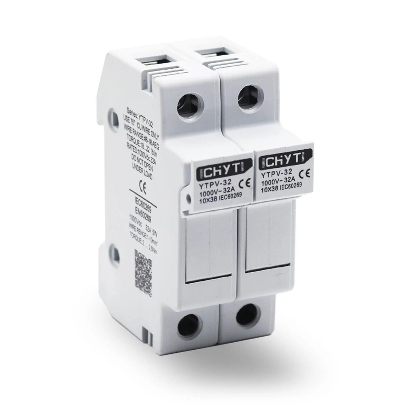Photovoltaik Sicherungshalter DC 2-polig YTPV-32 1000 V ohne Indikator zum Schutz von Solaranlagen