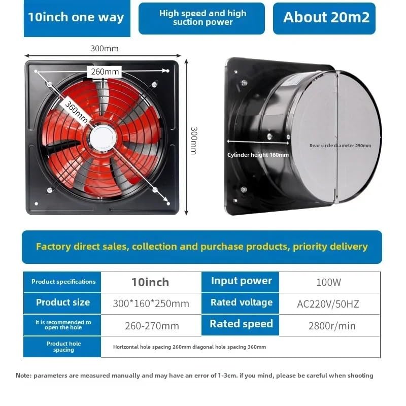 220V Range Hood with Large Suction and Powerful Exhaust Fan(10 inches-1)