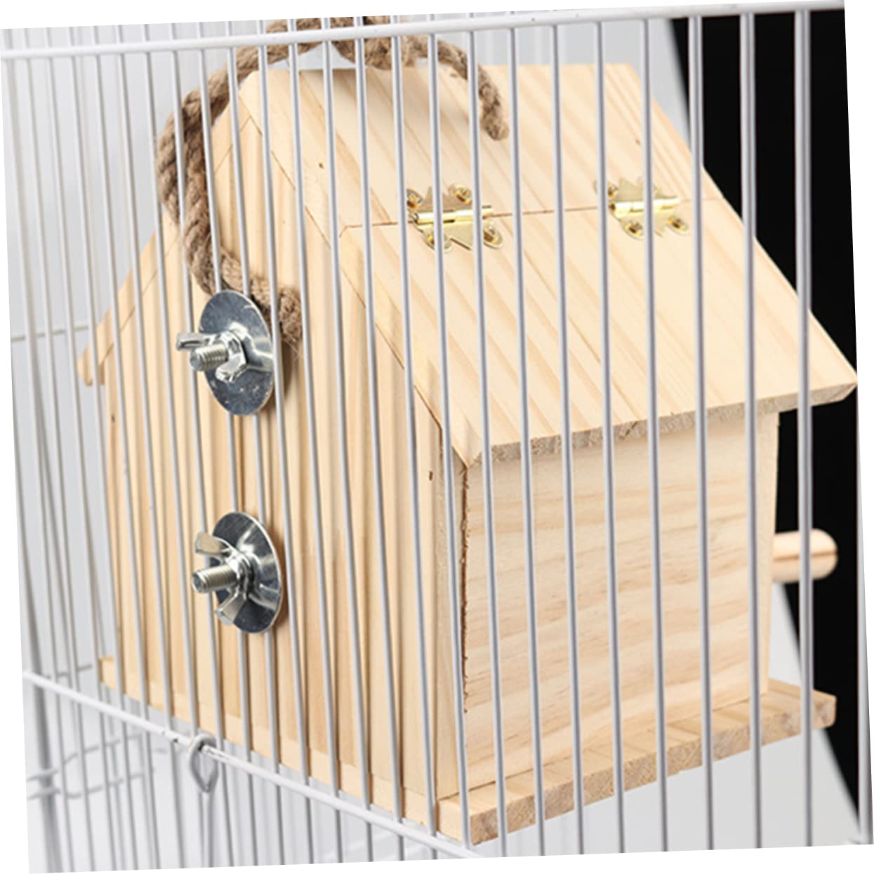 HANABASS Parrot Brutkasten aus Langlebigem Kiefernholz Vogel Nistkasten mit Einfachem Hausdesign als Brut und Nistplatz für Kleine Vögel Fördert Natürliche Balz und Brutverhalten