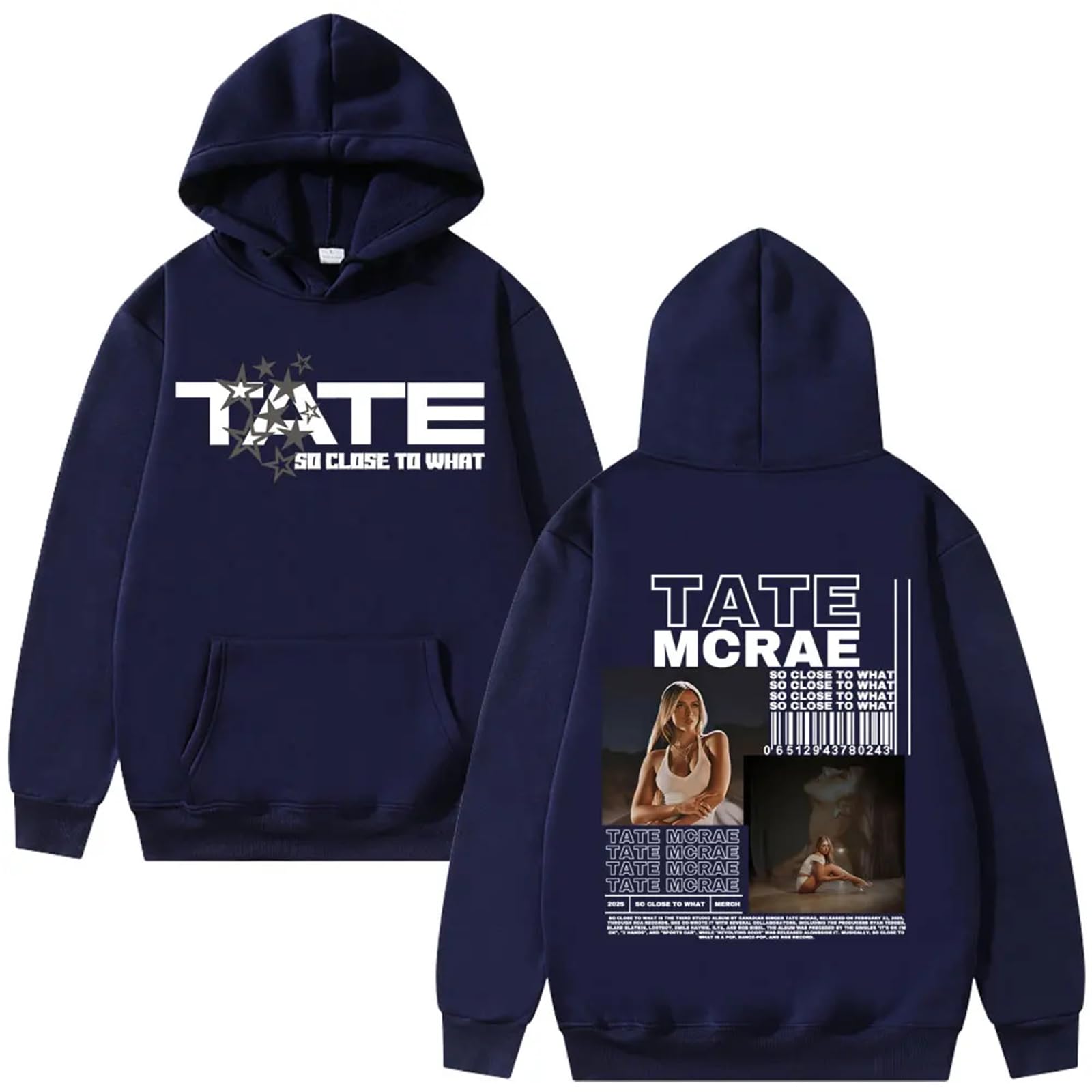 VBPOIYB Casual Oversized Hoodie Ta-te Singer Mcr-ae Album Hoodie Tour 2025 Men Women Hip Hop Street Sweatshirt (Blue,XS)