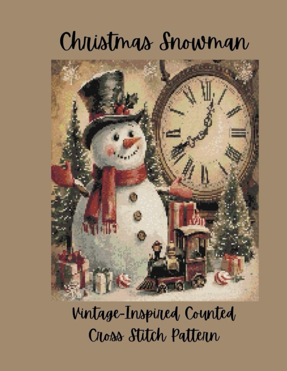 Christmas Snowman: Vintage Inspired Counted Cross Stitch Pattern