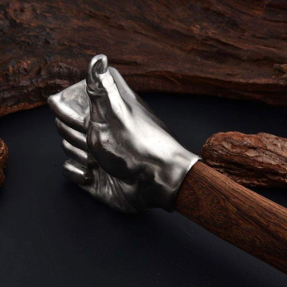 Marteau de poing décoratif – Marteau en forme de poing/pouce/os, tête en acier inoxydable et poignée en bois, art de collection pour la maison/le bureau, outil fonctionnel multifonction pour tâches