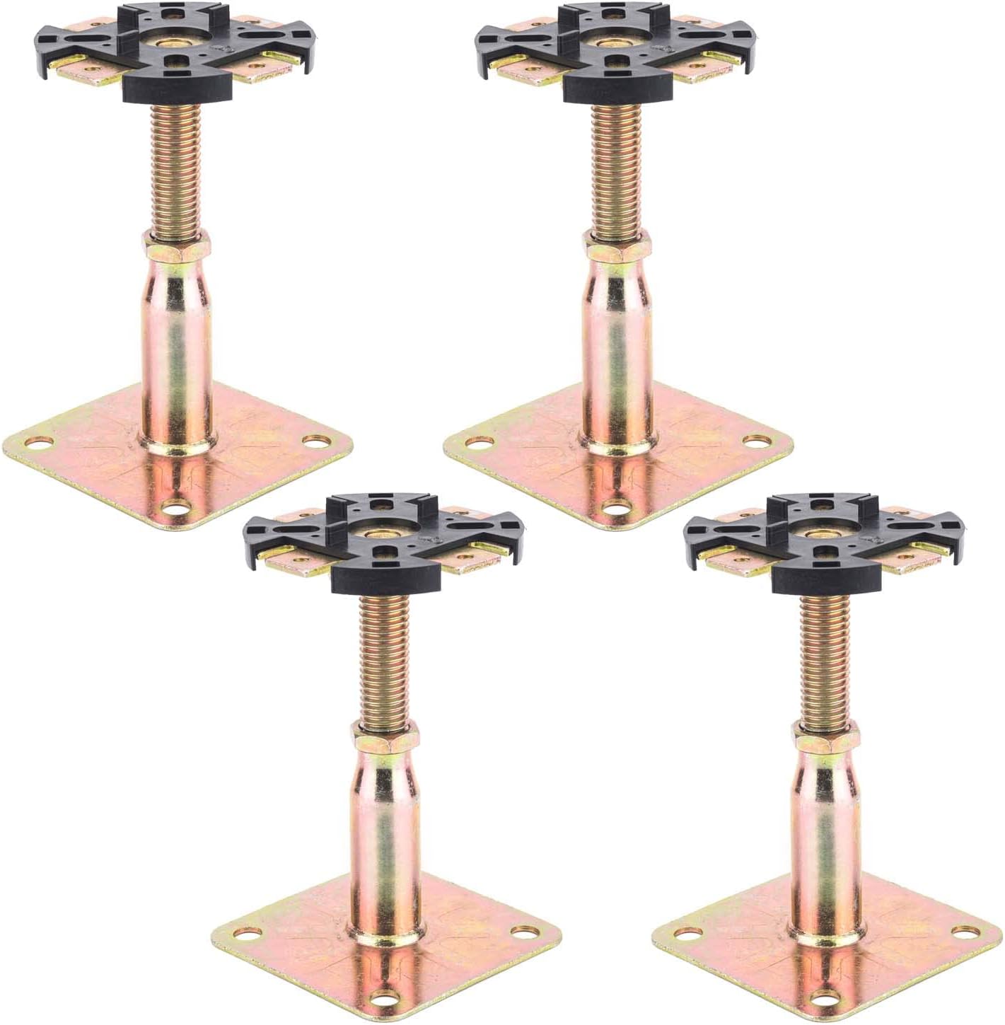 4 Pieces Adjustable Elevated Post Base,Support Beams, Floor Support Beams, Most Home Product Support Systems (ZJ-004)