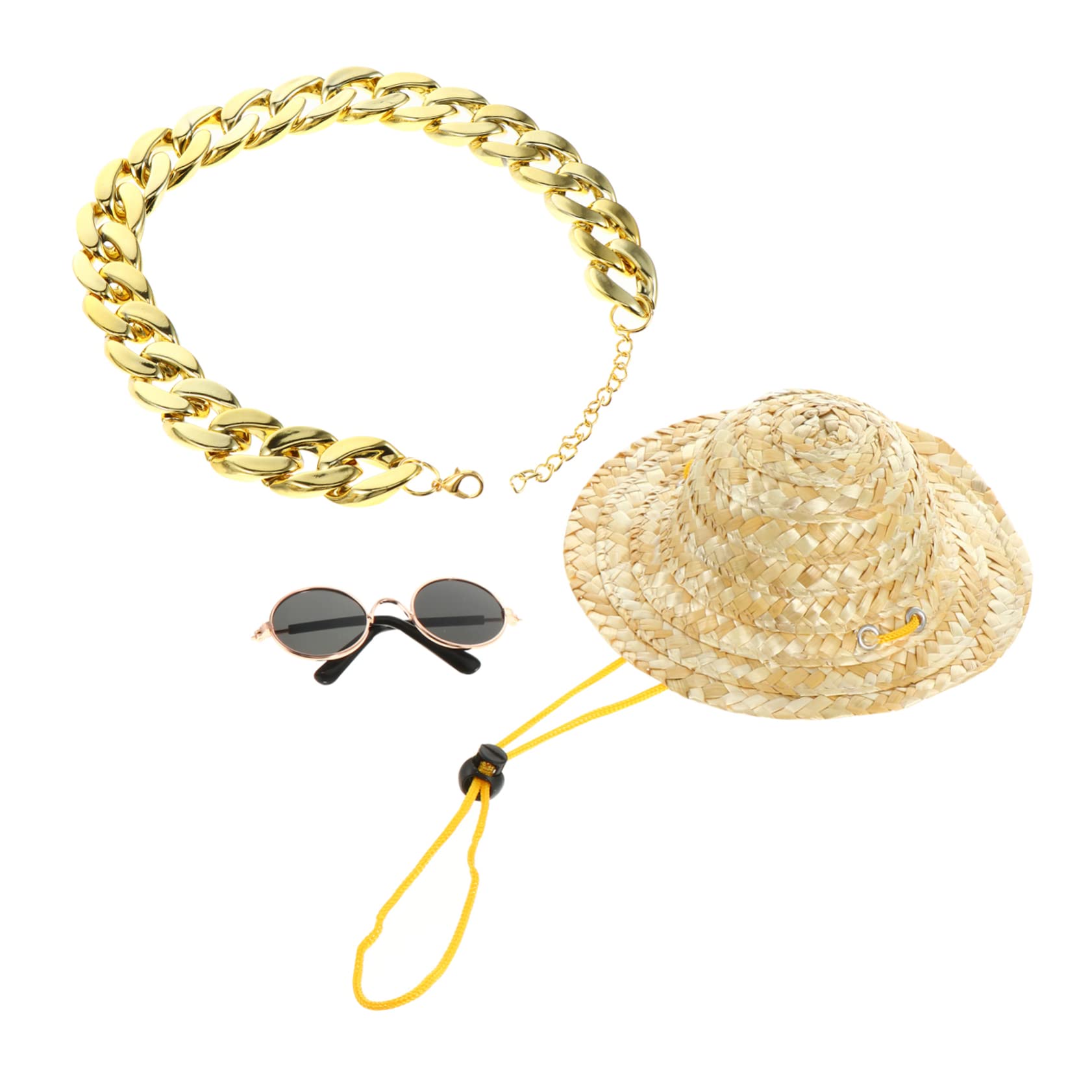 Milisten Dog Set Pet Sunglasses and Necklace Fashionable Pet Accessories for Summer