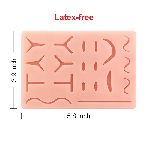 Miniatura 6 de Ultrassist Ultrassist Kit de sutura para estudiantes de medicina, kit de costura de sutura con 19 heridas precortadas, instrumentos de sutura,