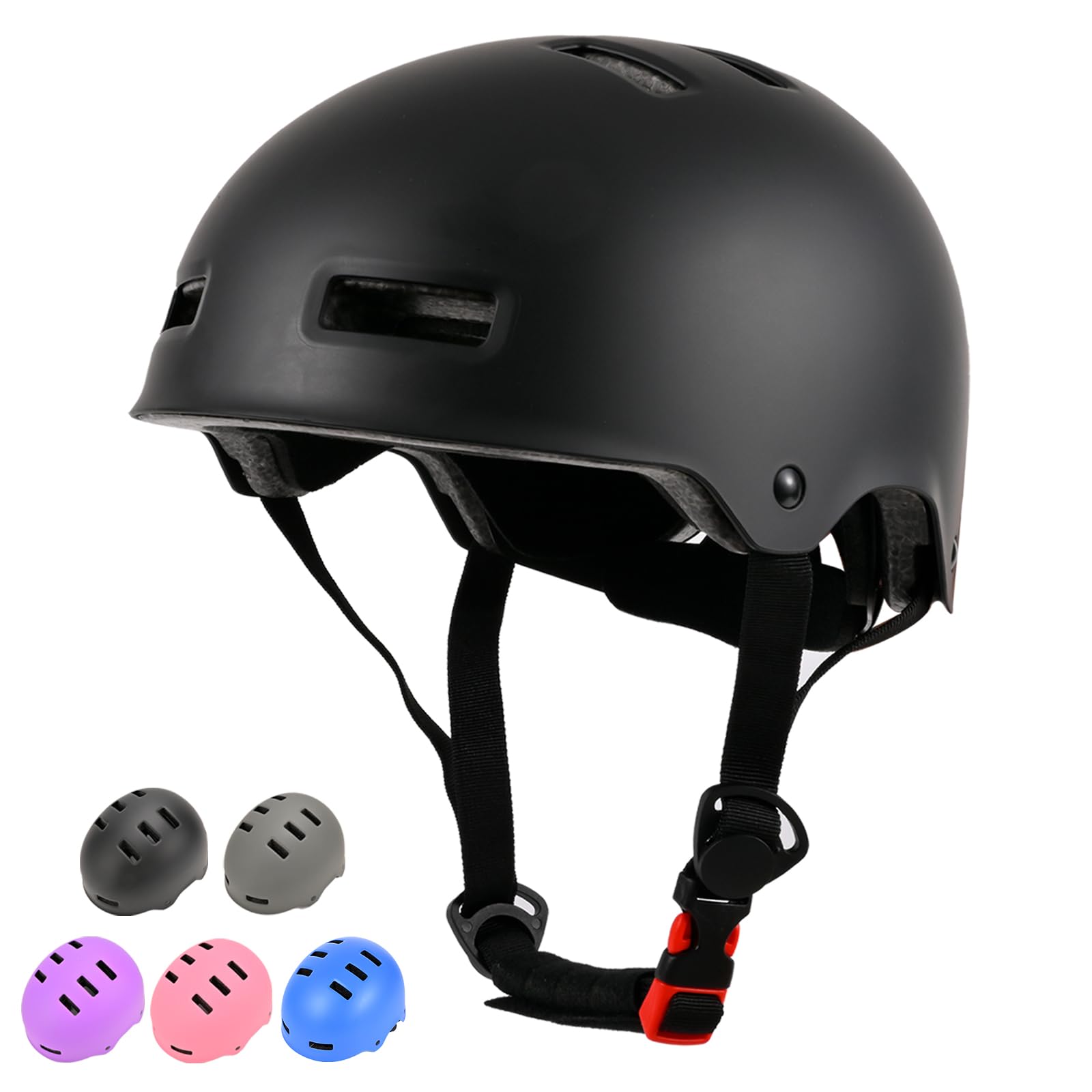 LOKJIJI Casco da bici regolabile per ragazzi ragazze giovani e adulti, Casco Protettivo per bambini per multisport skateboard monopattino bicicletta ciclismo pattinaggio