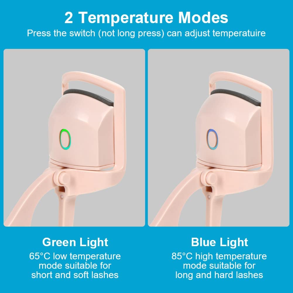 URAQT Heated Eyelash Curler, Electric Curlers, Rechargeable Eye Lash Curler with Comb, 2 Heating Modes Quick Curling Lashes - Image 3