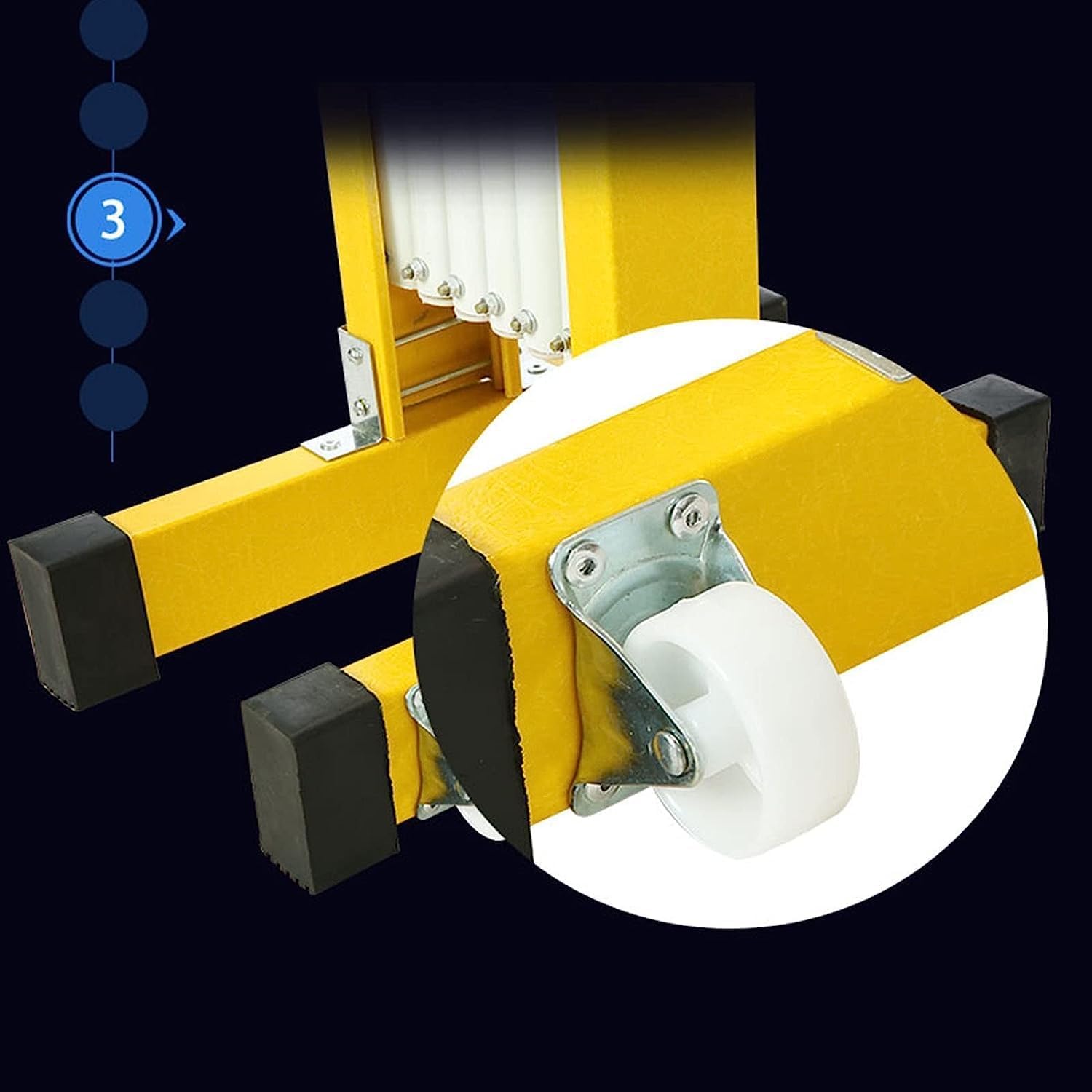 Barrera de tráfico retráctil - Barrera de Seguridad móvil, Amarilla, 1,2 x 2 m, para Bloqueo rápido de áreas, Ideal para Zonas peligrosas y Control de Acceso Restringido.