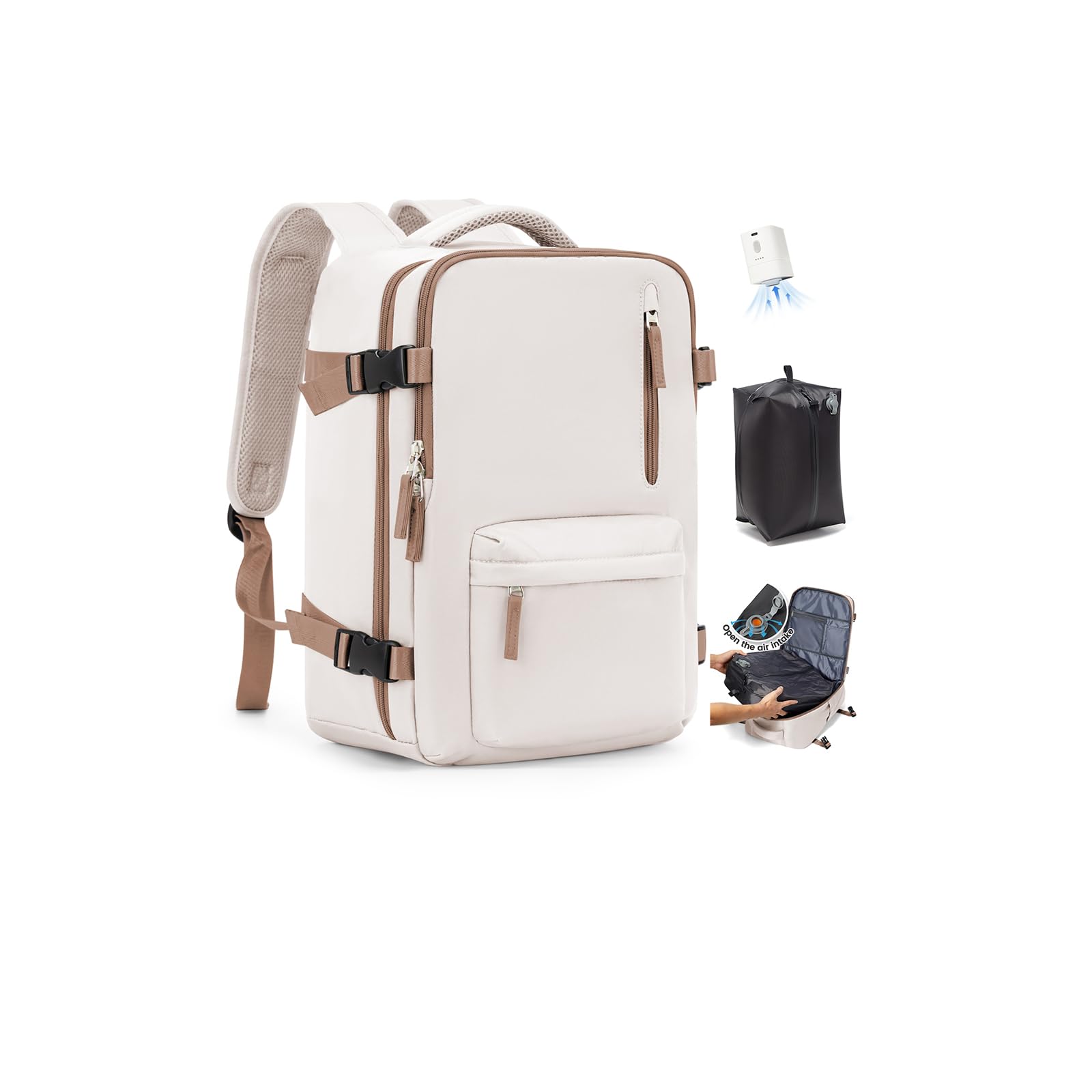 SZLX Zaino Ryanair 40x30x20 Sottovuoto Bagaglio a Mano 40x20x25 Donna Zaino da Viaggio 40x30x20 Wizzair Borse da Cabina per Easyjet 45x36x20 Uomo per Laptop 14 Pollici con Porta USB e Porta Scarpe