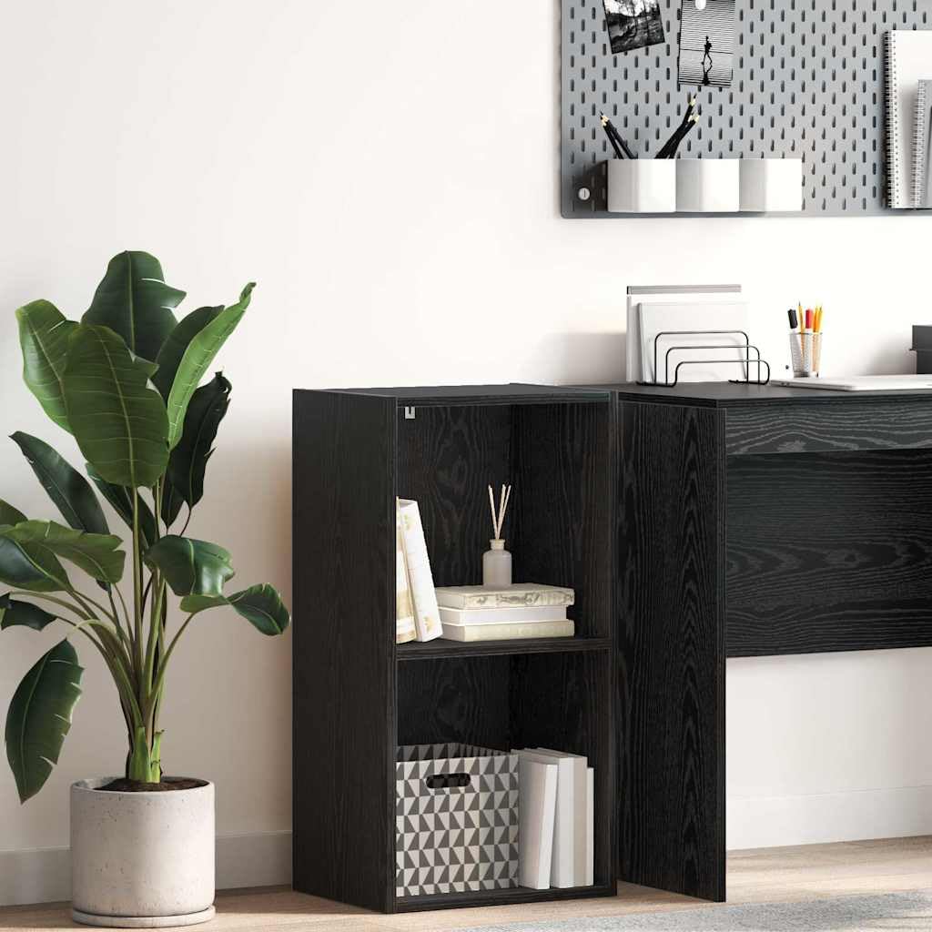 Libreria 2 Ripiani 40x30x77 cm Mobiletto da Soggiorno Nero | Organizzatore salvaspazio autoportante per soggiorno o studio con ripiani regolabili e struttura solida