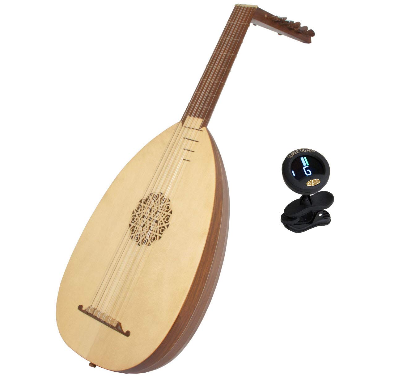 Roosebeck 6-Course Lute w/Gig Bag + Snark Clip-on Tuner