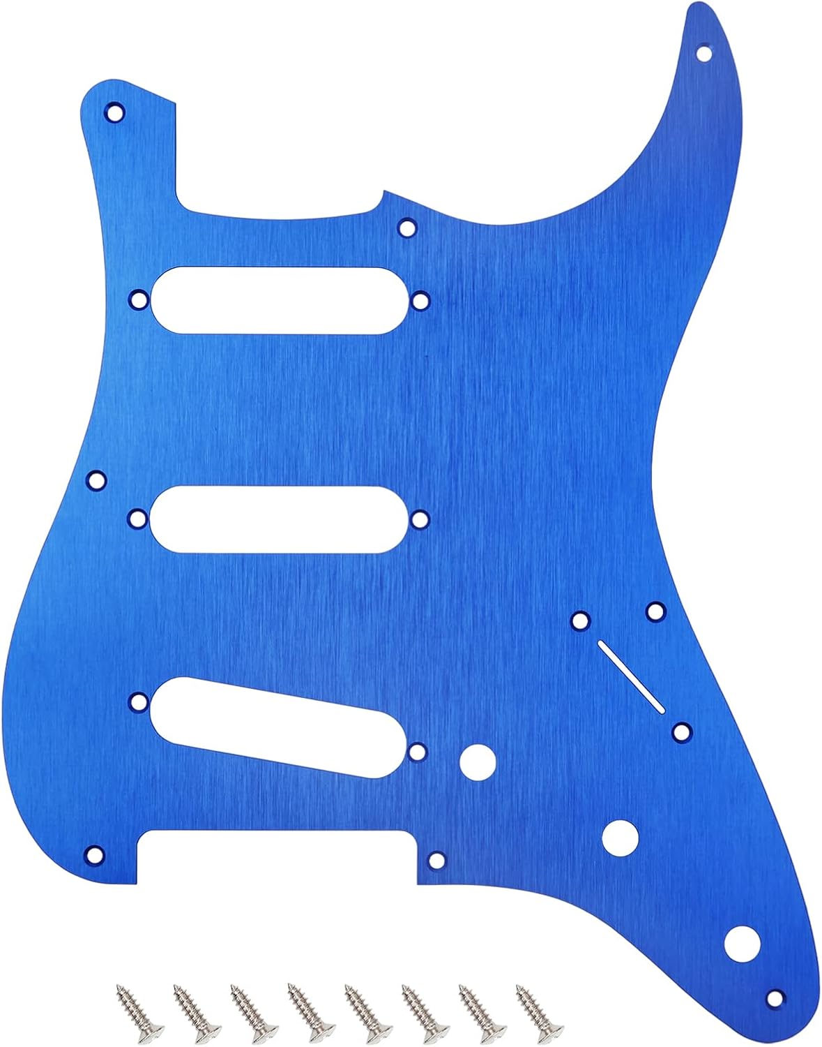 Banworks CNC Processed Aluminum 8-Hole Vintage 50s ST SSS Pickguard 1 Ply Srtaight Edge Guitar Scratch Plate for Squier Classic Vibe SQ CV 50s Reissue Vintage Strat Style Electric Guitar JT/HB-15 Blue