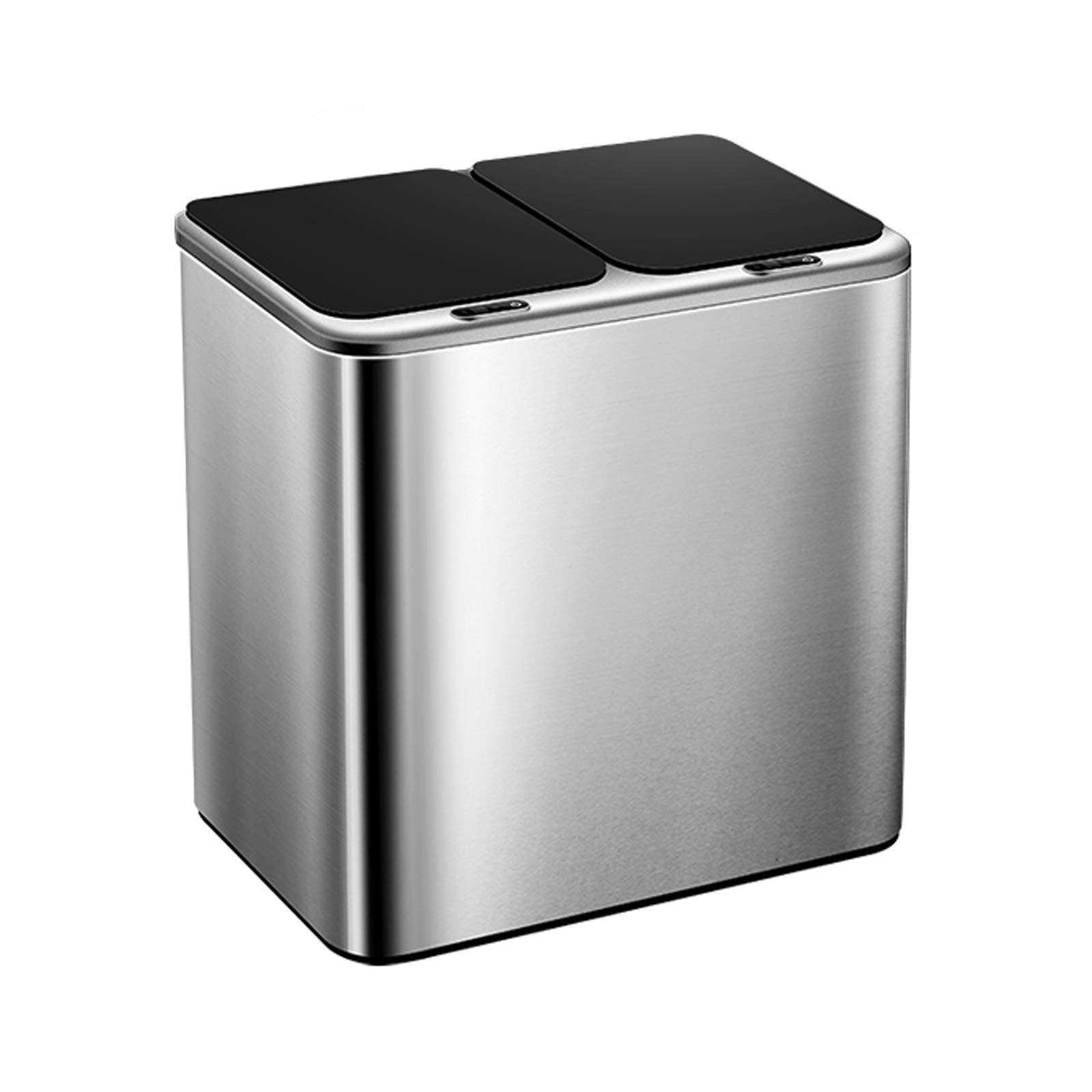 Waste Basket Smart Classification Kitchen Trash Can Household Double Bucket with Lid Induction Trash Can Large Capacity Stainless Steel Trash Can Garbage Can (B 24L)