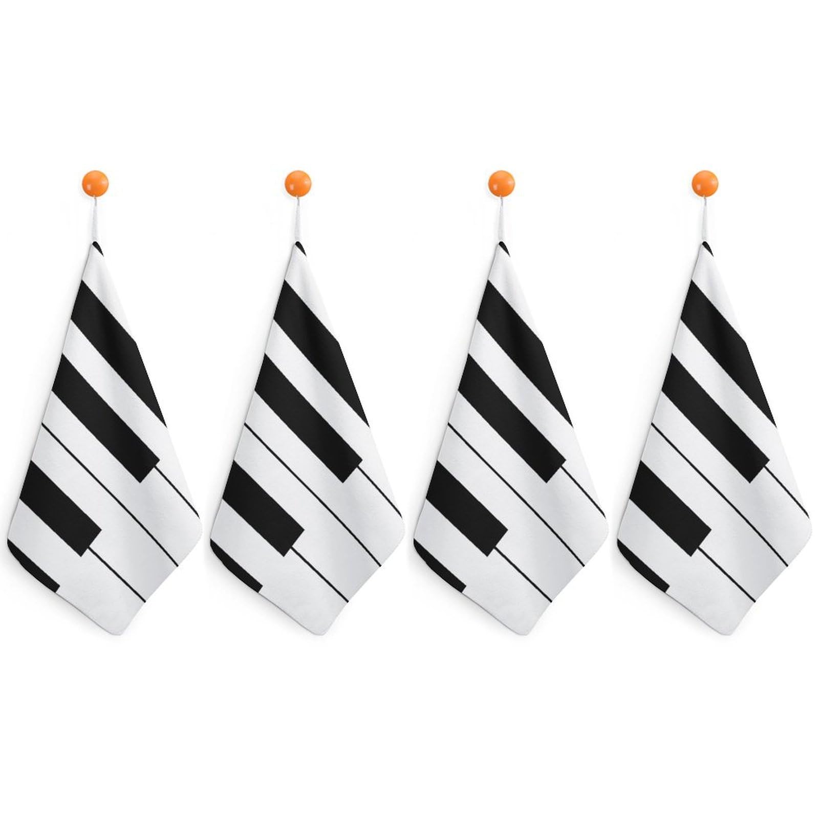 LEDFCVSU 4 Piece Hanging Hand Towels, Music Piano Keys Small Dry Hand Towel for Kitchen Bathroom