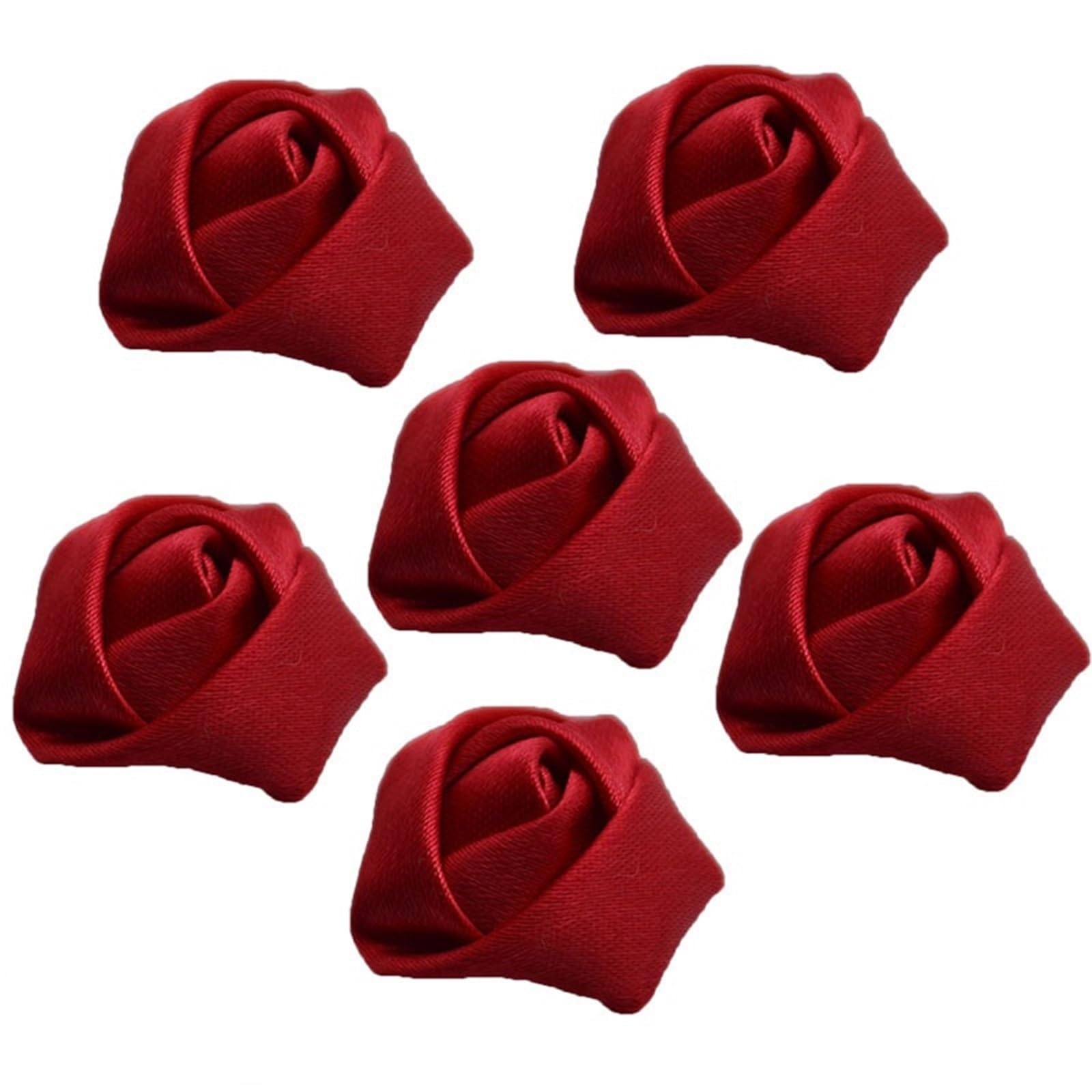 MDSRFGN Fabric Flowers 20pcs 2cm Mini Satin Rose Ribbon Rosettes Fabric Flower DIY Flowers For Home Wedding Decoration Craft(Red)