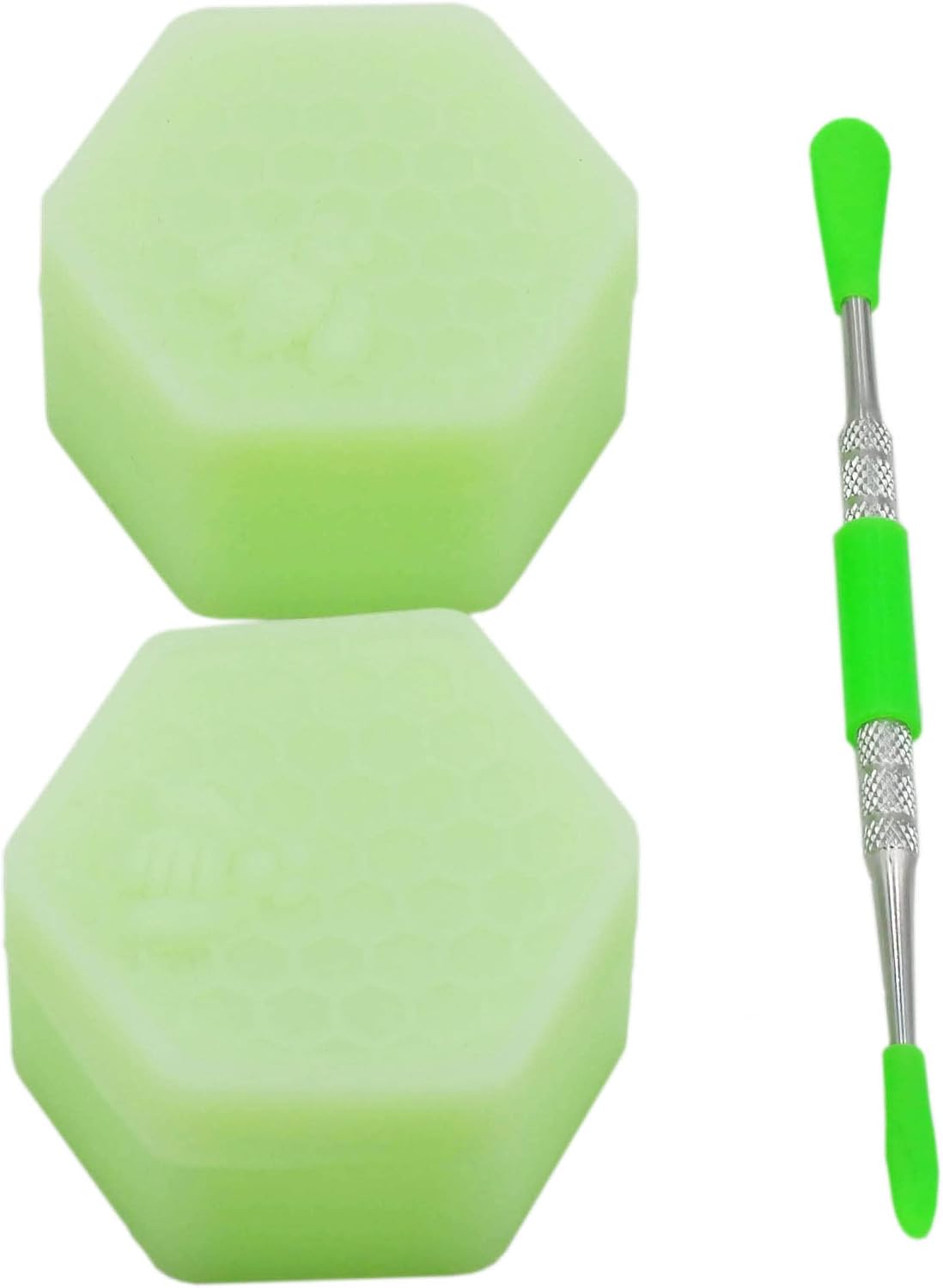 26ml Hexagon Silicone Container with Carving Tool (Glow In The Dark)