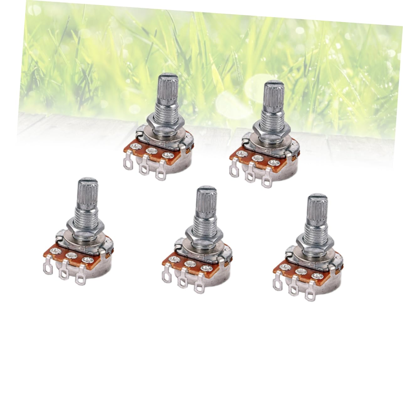 BESTonZON 5-piece Set B10k Potentiometers Long Knurled Shafts Linear Guitar Bass Potentiometer for Replacement